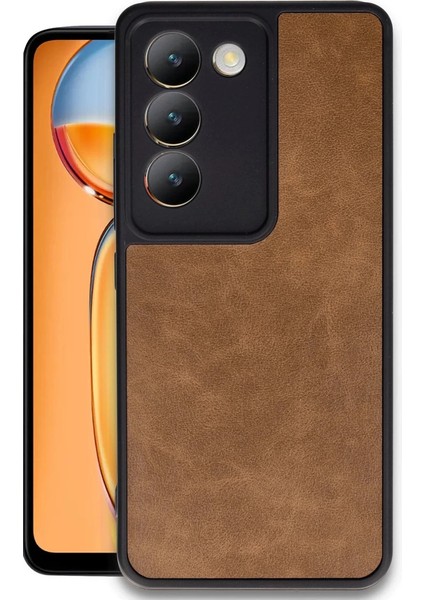 Buğz Newface Vivo V30 Lite 4g Kılıf Aras Deri Kapak - Taba