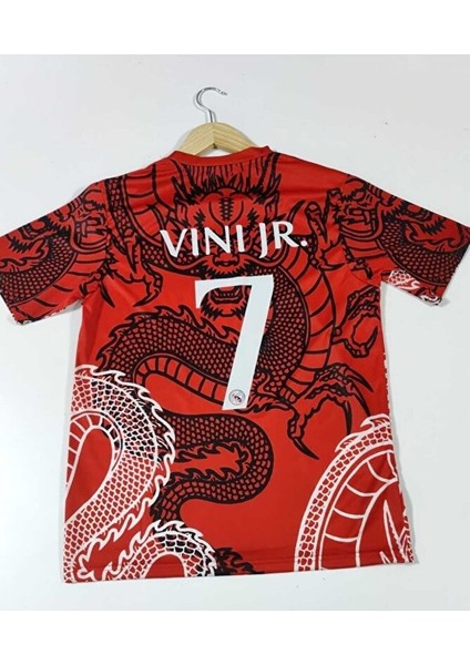 R. Madridd 2023-24 Yeni Sezon Vini Jr. Ejderha Motifli Özel Konsept Forması (Red) modelleri