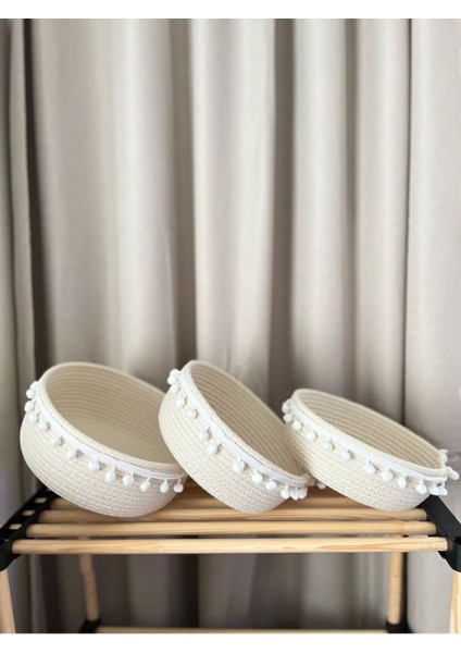 Banyo Için Şık Üçlü Sepet Düzenleyici, Beyaz Renkli ve Fonksiyonel Tasarım