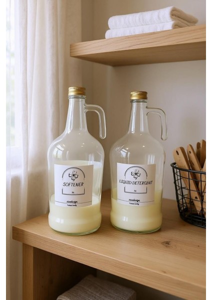 3lt Galon Deterjan ve Yumuşatıcı Şişesi, Pratik ve Şık Temizlik Takımı
