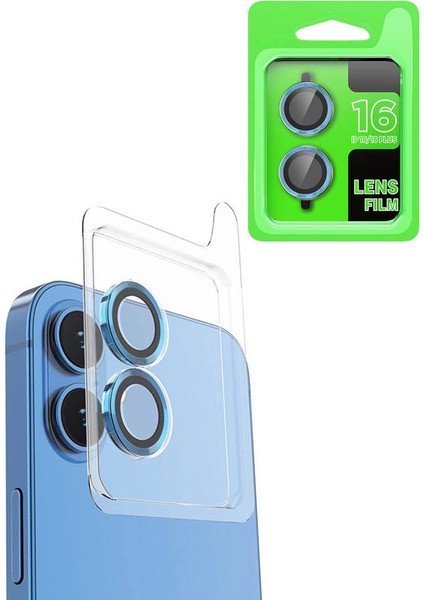Buğz Iphone 16 Plus Raze Metal Kamera Lens - Lacivert