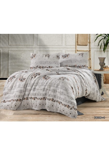 Çift Kişilik Lastikli Çarşaflı 4 Yastıklı Nevresim Takımı