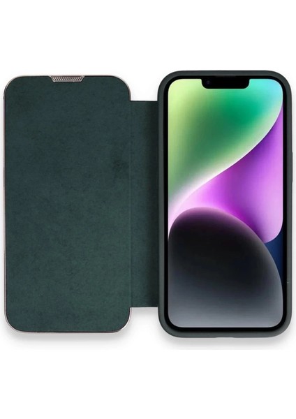 Buğz Iphone 13 Pro Max Kılıf Dolpin Kapaklı - Koyu Yeşil