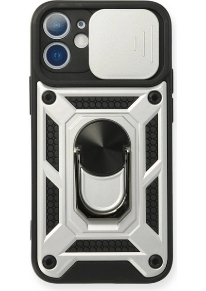 Buğz Iphone 11 Kılıf Pars Lens Yüzüklü Silikon - Gümüş