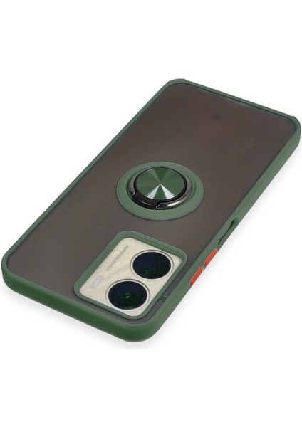 Buğz Vivo Y16 Kılıf Montreal Yüzüklü Silikon Kapak - Yeşil fırsatları