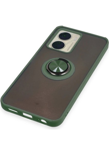 Buğz Vivo Y16 Kılıf Montreal Yüzüklü Silikon Kapak - Yeşil indirimleri