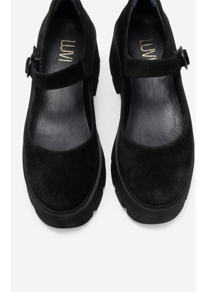 Orına Siyah Süet Hakiki Deri Kalın Tabanlı Kadın Günlük Ayakkabı fiyatları