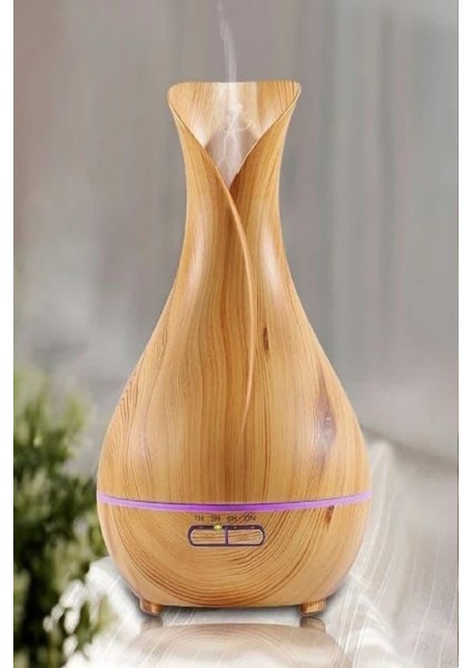 Masaüstü Hava Nemlendirici Ahşap Görünümlü 7 LED Renk Ultrasonik Aromaterapi Hava Temizleyici 550ML modelleri