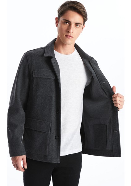 Yeni Sezon Standart Kalıp Gömlek Yaka Erkek Kaşe Mont fırsatları