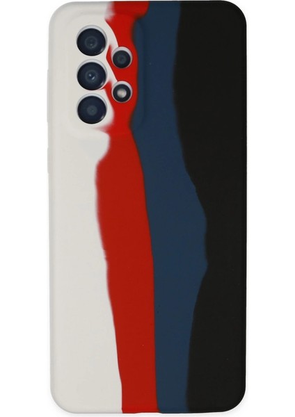 Buğz Samsung Galaxy A53 5g Kılıf Ebruli Lansman Silikon - Beyaz-Siyah