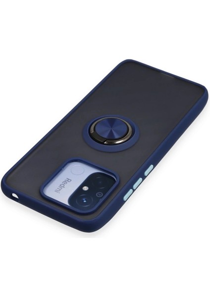 Buğz Xiaomi Redmi 12C Kılıf Montreal Yüzüklü Silikon Kapak - Lacivert indirimleri