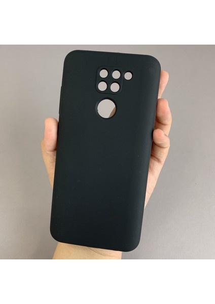Xiaomi Note 9 Uyumlu Siyah Silikon Esnek Kamera Korumalı Kılıf