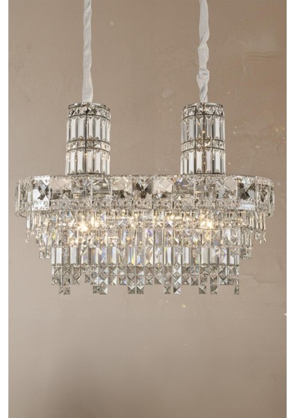 Niran Krom 80 cm Kristal Taşlı Modern Avize – Salon ve Yemek Odası fiyatları