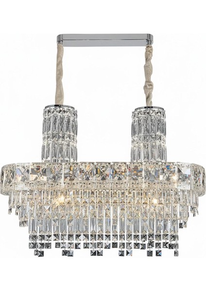 Niran Krom 80 cm Kristal Taşlı Modern Avize – Salon ve Yemek Odası modelleri