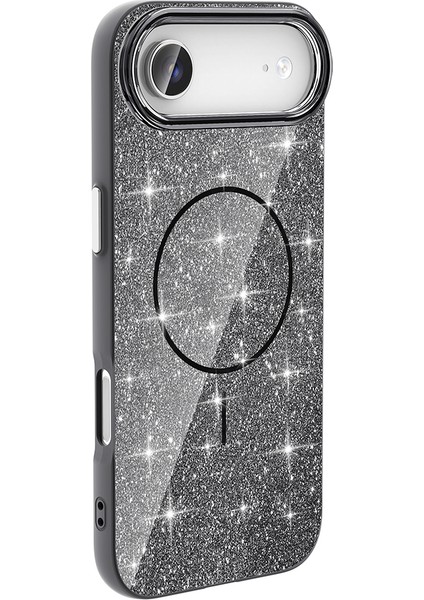 Apple iPhone 17 Air Kılıf M-Safe Şarj Özellikli Parlayan Simli Okso Kapak fiyatları