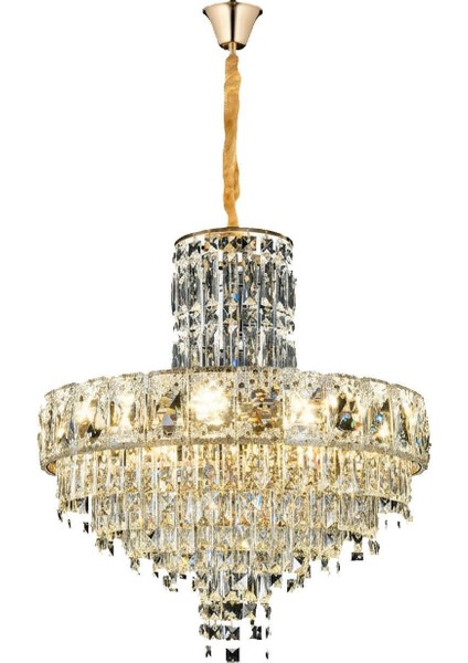 Niran Gold 50 cm Kristal Taşlı Modern Avize – Salon ve Yemek Odası modelleri