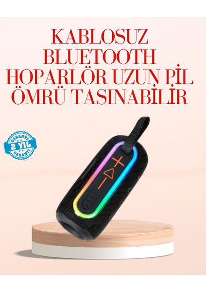 Taşınabilir Bluetooth Hoparlör Kırmızı IP67 Su Geçirmez