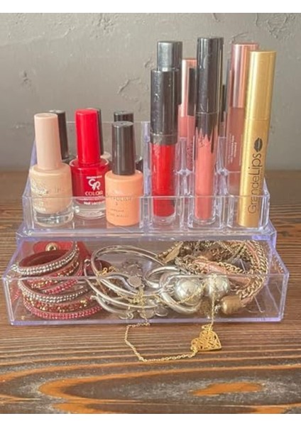 Çekmeceli Çok Renkli Piramit Kozmetik Düzenleyici Organizer 1155328