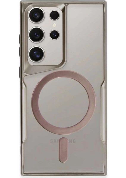 Buğz Samsung Galaxy S23 Ultra Kılıf Boyi Magsafe Silikon Kapak - Titan Gri