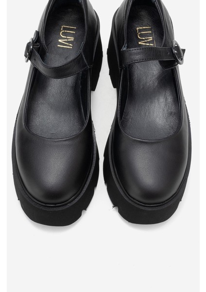 Orına Siyah Cilt Hakiki Deri Kalın Tabanlı Kadın Günlük Ayakkabı fiyatları