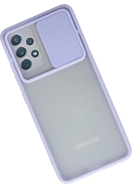 Buğz Samsung Galaxy A72 Kılıf Palm Buzlu Kamera Sürgülü Silikon - Lila fiyatları