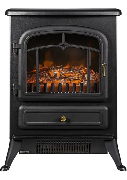 Elektrikli Şömine Siyah 1850 W Metal Kasa, Fanlı Şömine, Şömine Soba