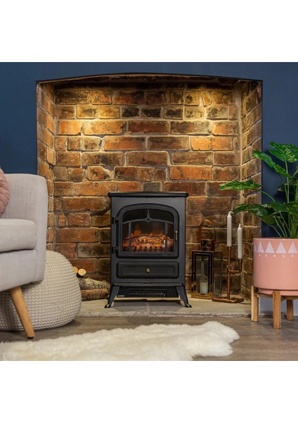 Elektrikli Şömine Siyah 1850 W Metal Kasa, Fanlı Şömine, Şömine Soba indirimleri