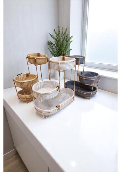 Doğal Tel Üç Katlı Şık Sunumluk, Zarif ve Kullanışlı Tasarım, Ev ve Davetler Için Ideal fiyatları