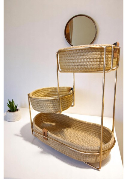 Doğal Tel Üç Katlı Şık Sunumluk, Zarif ve Kullanışlı Tasarım, Ev ve Davetler Için Ideal modelleri