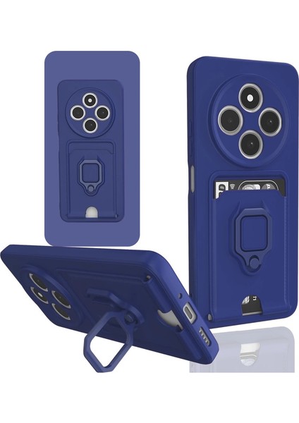 Buğz Xiaomi Redmi 14C Kılıf Zuma Kartvizitli Yüzüklü Silikon - Lacivert