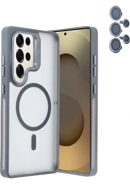 Buğz Joko Samsung Galaxy S25 Ultra Flet Lens Magsafe Kapak - Gri fiyatları