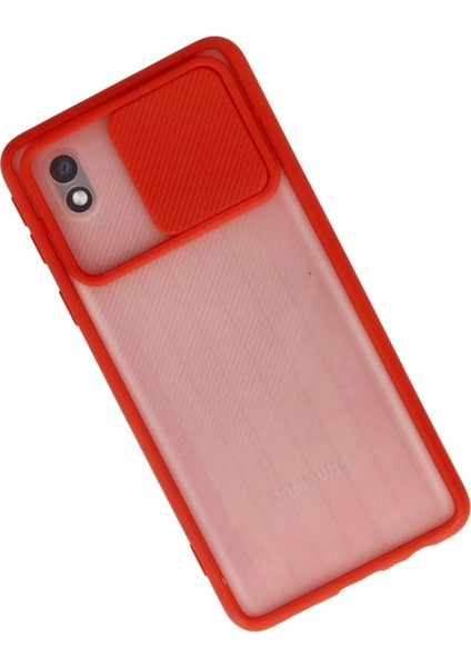 Buğz Samsung Galaxy A01 Core Kılıf Palm Buzlu Kamera Sürgülü Silikon - Kırmızı fiyatları