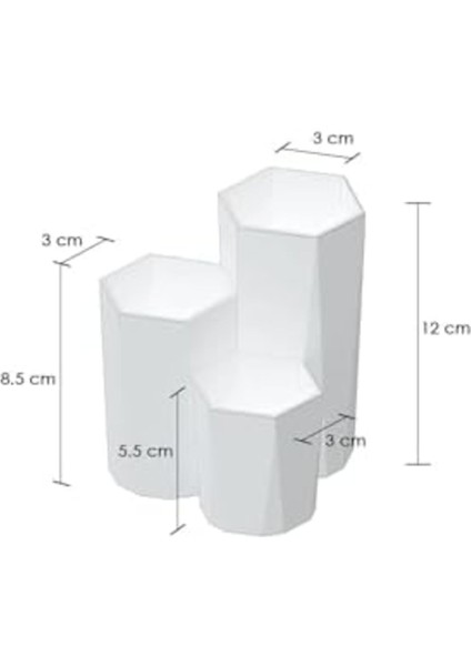 3 Bölmeli Çok Renkli Makyaj ve Banyo Düzenleyici (Rose) fiyatları