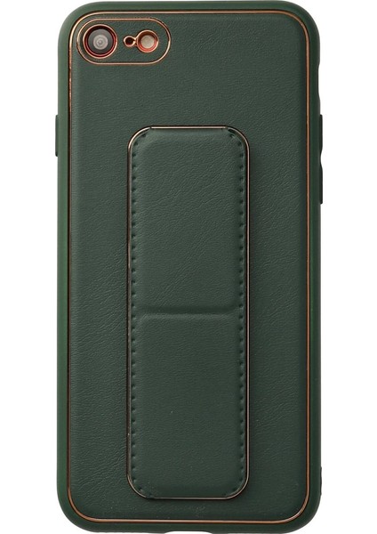 Buğz Iphone 7 Kılıf Coco Deri Standlı Kapak - Yeşil