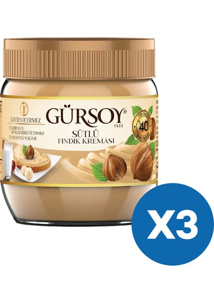 Sütlü Fındık Kreması 400 G (3'lü Paket)