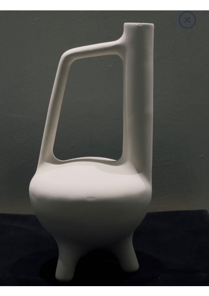 Modern Minimalist Ayaklı Seramik Vazo – 32X16X16 cm Dekoratif Ev ve Ofis Aksesuarı