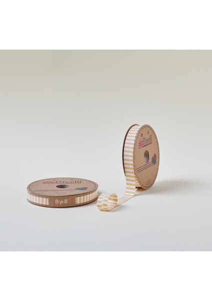 Biye Kalın Çizgili Katlı F06 Sarı 2 cm 25 Metre %65 Koton %35 Polyester