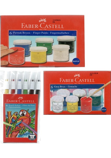 Parmak Boya + Guaj Boya + 6'lı Keçeli Kalem