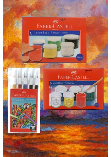 Parmak Boya + Guaj Boya + 6'lı Keçeli Kalem fiyatları
