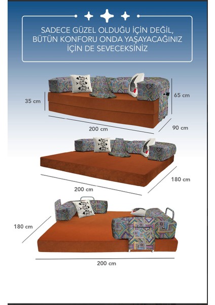 Legom Yataklı Kanepe,üçlü Koltuk,çok Amaçlı Aktivite Koltuğu,90 x 200CM Modüler Kanepe,yer Yatağı