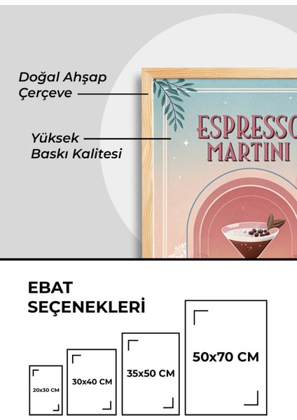 Kokteyl Temalı 6'lı Tablo Seti - Ahşap Çerçeveli Tablo - Dekoratif Tablo-Duvar Tablosu-Mutfak Tablo modelleri