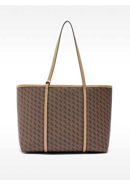 Desenli Çıkabilir Küçük Çantalı Shopper Çanta