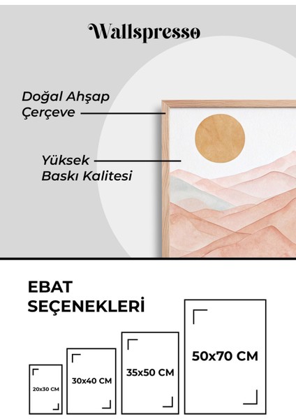 Soyut Bohem Modern Ahşap Çerçeveli Tablo - 3 Lü Tablo Seti - Duvar Tablosu - Üçlü Tablo -Salon Tablo modelleri