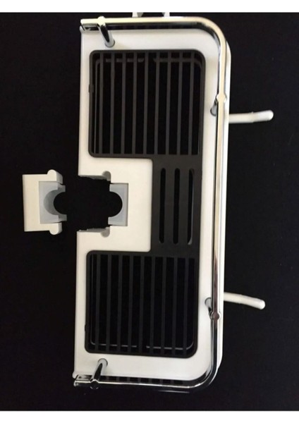 Kromajlı Sürgülü Duş Seti, Sabunluk, Şampuanlık, Liflik, Lüx Banyo Organizer Siyah