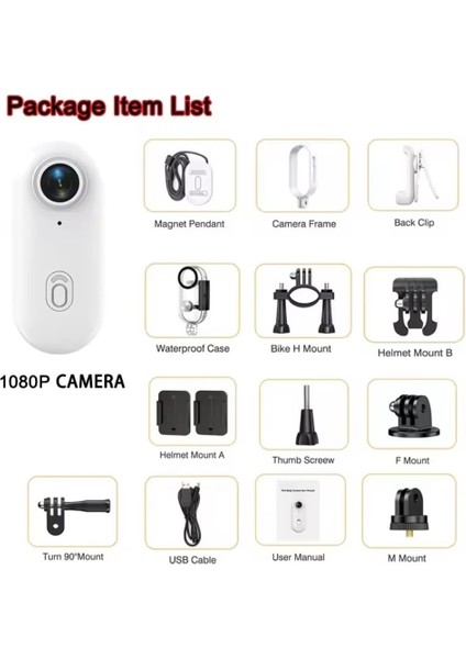 Mini Aksiyon Kamera Giyilebilir Video Kaydedici Spor Bisiklet Sörf modelleri