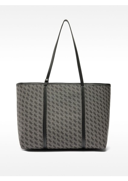 Desenli Çıkabilir Küçük Çantalı Shopper Çanta