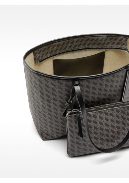 Desenli Çıkabilir Küçük Çantalı Shopper Çanta modelleri