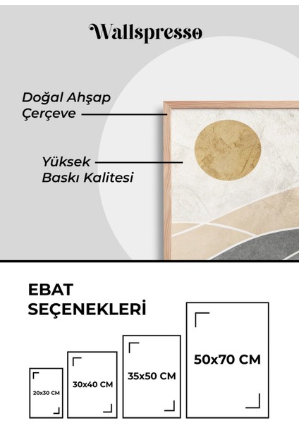 Soyut Modern Ahşap Çerçeveli Tablo - 3'lü Tablo Seti - Duvar Tablosu - Üçlü Tablo - Salon Tablo fırsatları