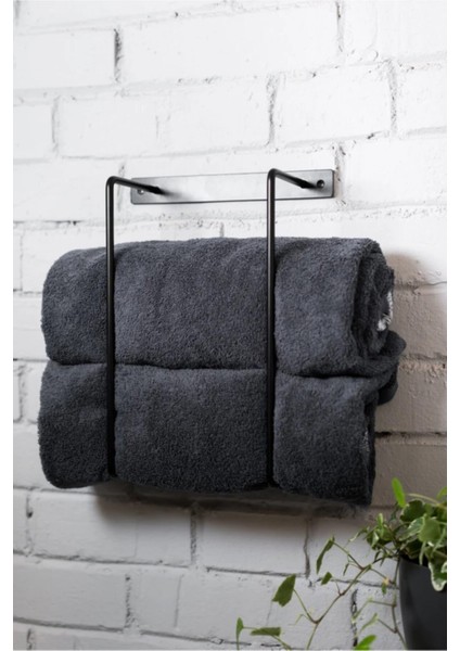 Şık Siyah Metal Banyo Havluluk ve Askısı, Düzenleyici Parça