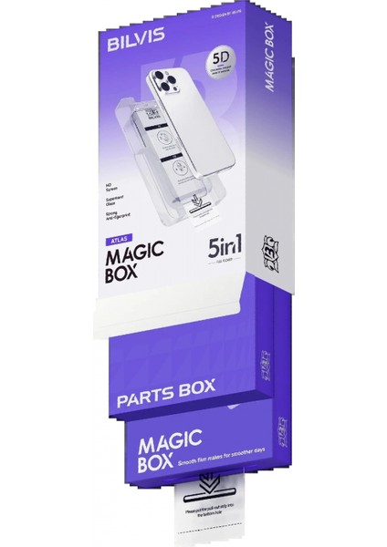 Apple iPhone 15 Pro Max Bilvis 5in1 3D Magic Cam Ekran Koruyucu - Siyah fiyatları